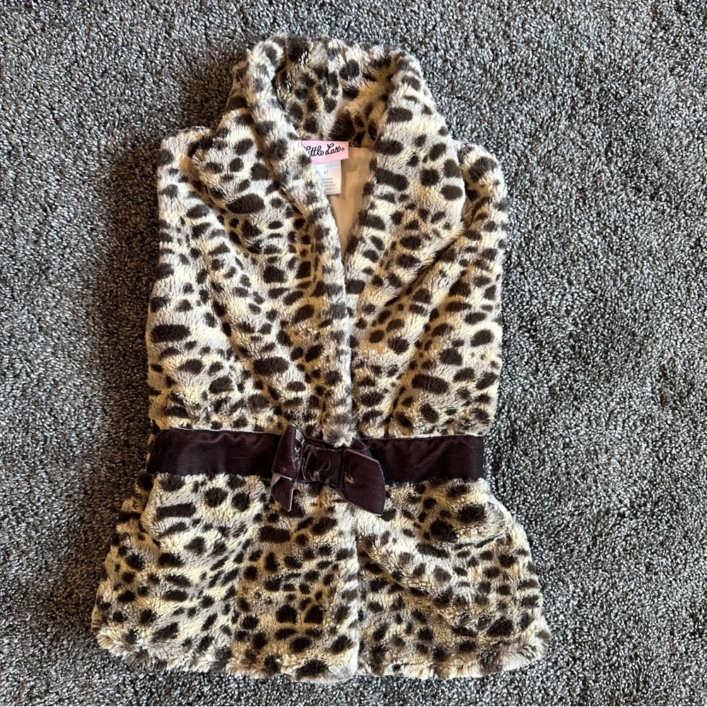 Little Lass 4T leopard print vest